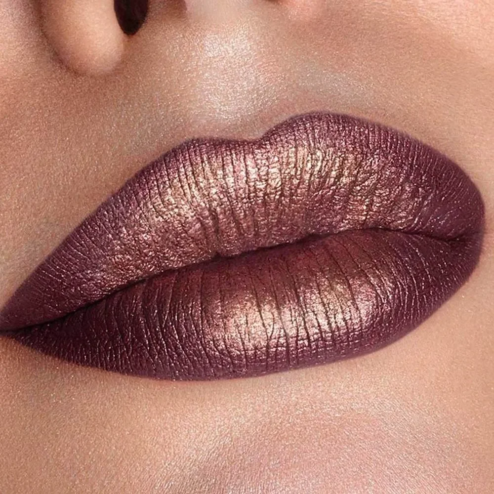 Maybelline ColorSensational MOLTEN BRONZE 970 Metallic Lipstick, 90s brown